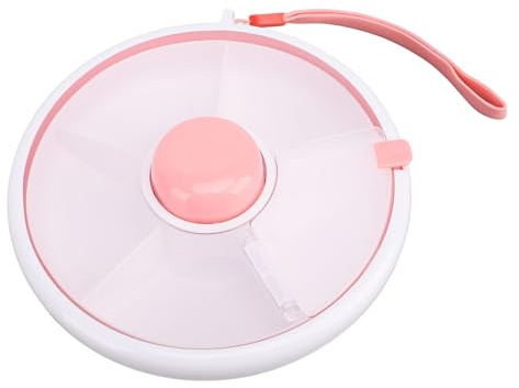 Kinder-Snack-Spinner, 5-Fach-Spender, 360° Drehbar, Snack-Box, Snack-Spinner, Auslaufsicher, Auslaufsicher, Versiegelt, Kinder-Obst, Rotierendes Bündel für Mittagessen, (Rosa)