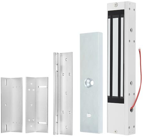 ReaIOKbii Serratura magnetica a LED per interni, forza di tenuta 280 kg, a prova di errore, 12 V CC, con staffa di fissaggio Z e L per sistemi di controllo accessi
