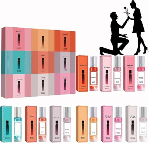 Parfum Adventskalender 2025 Frauen-9 Teiliges Duftset,Pheromone Parfum Woman, Eau De Parfum Set für Damen,Valentinstag Parfüm Damen,Parfum Miniaturen-Set,Geschenk für Sie vor Valentinstag 2025 (A)