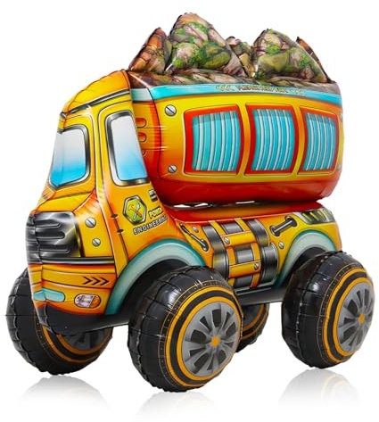 Folienballon 3D Stehend Auto, Luftballons Dirt Truck Junge Folienballons, Große Auto Ballon, Fahrzeuge Folienballon für Kinder Geburtstagsparty Dekoration Zubehör