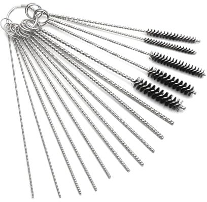 Carburatore Carbon Dirt Jet Remover Cleaner, 10 aghi di pulizia + 5 spazzole in nylon kit di attrezzi per moto per saldatore carburatore motosega pistole a spruzzo punte torcia foro fornello fori