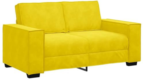 vidaXL Canapé à 2 Places Jaune 120 cm Velours, canapé, canapé Deux Places, canapé 2 Places en Velours, Couche, canapé en Velours