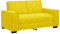 vidaXL Canapé à 2 Places Jaune 120 cm Velours, canapé, canapé Deux Places, canapé 2 Places en Velours, Couche, canapé en Velours