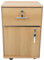 AZMUDE Rollcontainer mit 2 Schubladen Rollschrank Stabile Unter Schreibtisch Rolling File Cabinet mit Schlössern Räder für Home Office Eiche Farbe