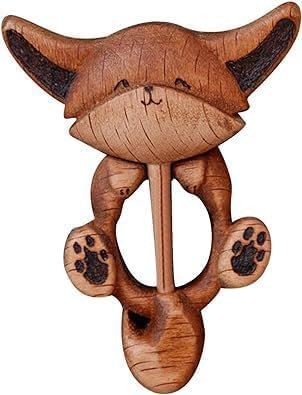 Braune kreative niedliche Holz-Brosche in Tierform – Fuchs, Katzennadeln, dekorativ für Frauen, Mädchen, Halsband, Kleid, Pullover, Schal, Brosche Schmuck, 1, Holz