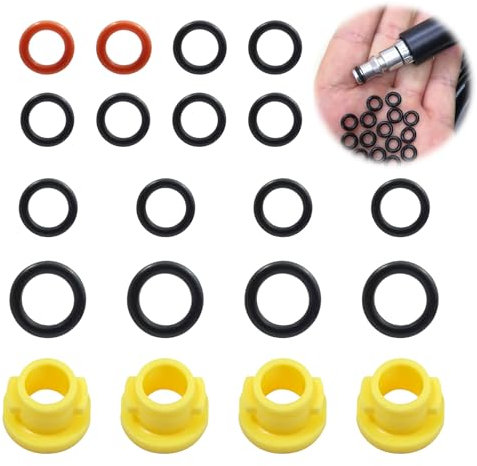 O Ring Nozzle Set for Karcher Pressure Washer Accessories Lance Hose Nozzle Spare Compatible with Karcher K2 K3 K4 K5 K6 K7 Hose Nozzle Spare O-Ring Seal 2.640-729.0 Rubber for Efficient Operation