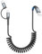 SUNGUY Cable iPhone Espiral, 【0.3m-0.8m】 MFI Certificado Cable iPhone Carga Rapida Cable USB C compatible con Carplay iPhone 16/15/14/13, Huawei, Xiaomi-Gris