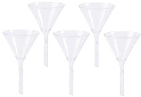 Cabilock 5piezas Embudo De Vidrio Triangular De Embudo De Alimentación Química Para Laboratorio Para Transferir Líquidos o Sólidos Material De Vidrio