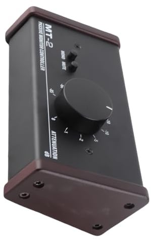 Hamwesh Passive Monitor Controller, Big Knob with Mute for Active Monitor Speakers, XLR 3.5mm Inputs Outputs for Studio Controller Volume Control