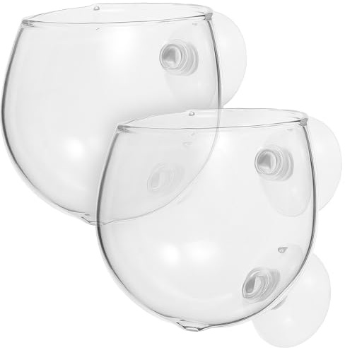NUOBESTY 2stücke Glas-aquarienpflanzenhalter mit Saugnapf Wasserpflanzentopf für Aquariumdekoration Luftlöchern für Wasserzirkulation und Pflanzenwachstum