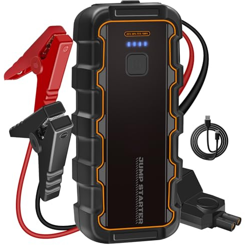 Booster Batterie Voiture, 7000A Portable Démarreur Jump Starter, 12V Démarreur Voiture avec Lampe LED et Chargeur USB, pour SUV, Camions et Motos(6.0L Gaz ou Jusqu'à 3.0L Diesel)