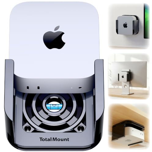 TotalMount for Mac mini – Cooling Vents – Wi-Fi Safe – Premium Quality | Designed in the USA (Mount Under Desk, to Wall, or on Monitor)