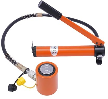 Vérin hydraulique 20T, cylindres de Levage à Simple Effet, Course de 0.512 Pouces, avec Pompe à Main hydraulique Cric Ciseaux Portable