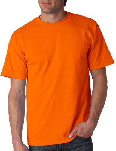 Gildan T-shirt d’été basique à manches courtes pour homme- Orange Orange fluorescent Large