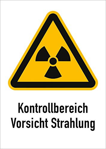Schild Alu Kontrollbereich Vorsicht Strahlung 29,7x21 cm