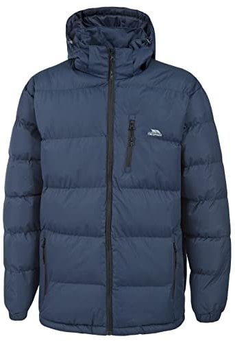 Trespass Herren Warme Gepolsterte Wasserdichte Regenjacke Mit Abnehmbarer Kapuze Clip, Navy, S, MAJKCAI20001_NA1S