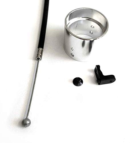 KHE AFFIX BMX Rotor Set Schwarz Chrom 58 g Aluminium Umbaukit | Oberer Aluring, Bremskabel, Winkel, Mutter, lineare Bremskabelhülle, ersetzt oberen PVC-Rotorring