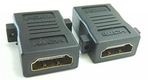 zdyCGTime (2Pack) Plaqué Or HDMI Femelle coupleur, HDMI Femelle vers HDMI 1.4 Femelle Adaptateur convertisseur d'extension avec Montage sur Panneau Trous