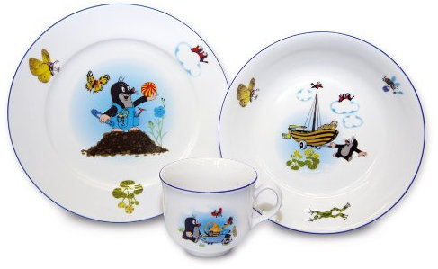 Maulwurfshop - 2002 Kindergeschirr Geschirr Service Der Kleine Maulwurf Motiv Boot 3 Teile im Geschenkkarton