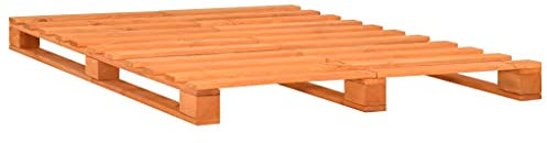 vidaXL Kiefernholz Massiv Palettenbett Palettenmöbel Massivholzbett Bett Holzbett Futonbett Bettgestell Bettrahmen Doppelbett 120x200cm Braun