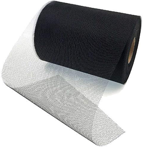 JZK Schwarz Tüllstoff 15 cm x 91m Tüll Rolle für Tutu Ballettrock Hochzeit Tischedeko Dekoration Party Crafts Geschenk Bogen Tüllband