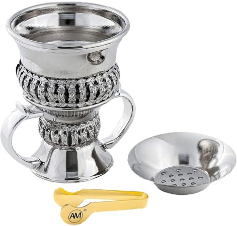 AM Regal Metal Incense Burner - Bakhoor Burner Mubkhara – Frankincense Resin Burner - Ideal for Yoga, Spa & Aromatherapy (Gold, Small)
