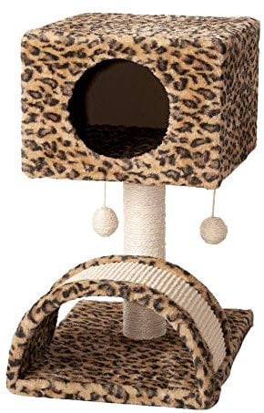 Zoofari Árbol rascador para gatos con taburete de fieltro de sisal de peluche, árbol para gatos con ruedas, escalera de sisal, árbol para escalar, árbol de juegos para tumbarse