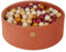 MEOWBABY Piscine à Balle pour bébé – Piscine à balles Douce en Velours 90x30cm avec 200 balles – Fosses a Boules pour Enfants, Rouge Marsala