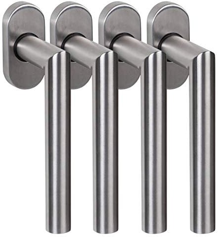 Edelstahl Fenstergriff Set FG 4 L-Form 4 Stück Fensterbeschlag V2A Griff Drücker
