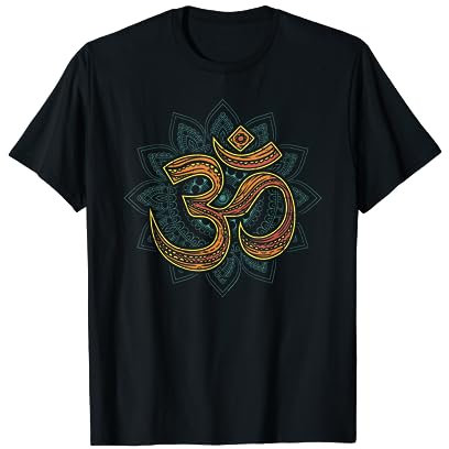 Psytrance Geschenkidee Goa Om Psychedelic T-Shirt, Unisex, Schwarz, S, Kurzarm, T-Shirt, Yoga, Psychedelic-om-symbol-t-shirt