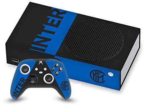 Head Case Designs Licenza Ufficiale Inter Milan Blu E Nero Logo Pieno Vinile Sticker Gaming Pelle Adesivo Compatibile con Xbox Series S Console And Controller Bundle