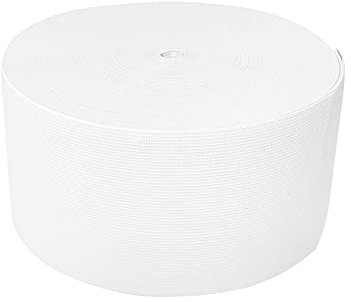 Gummiband Breit, Breites Gummiband Nähen, Elastisches Band zum Nähen, Gummiband zum Nähen，Elastisches Farbband Nähen, ideal zum Nähen von Taillenbändern und Bastelzubehör Weiß (120MM x 25M)
