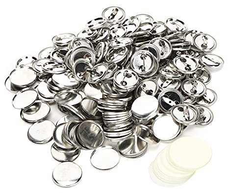 100Pcs Badge Button Pin, Leeres DIY Pin Kit Medaille Clear Button Pin Badges Kit für Handwerkliche Souvenirs Geschenke(32MM)