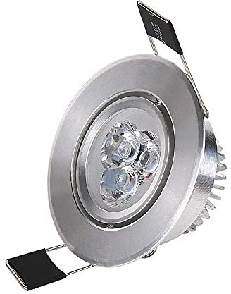 GYZLZZB Silver Round Recessed LED Small Spotlight Ceiling Living Room 3W Ceiling Lighting Downlight Showcase Light Mini Wine Cabinet Light Panel Down Lamp Cut Out 55-60mm (Color : Warm Light)