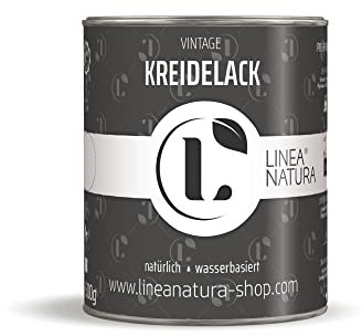Linea Natura Vernice a gesso vintage per mobili, vernice per legno anticato, stile shabby chic, 500 g, colore: bianco