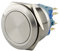 SeKi Edelstahl Drucktaster Ø25mm tastend flacher Kopfform Lötösen / Flachstecker 0,5x2,8 Anschluss; Klingeltaster