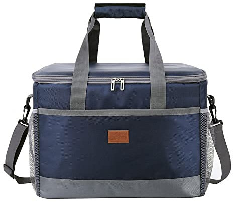 Bolsa Nevera, 36L Bolsa Térmica Grande, Bolsa Termica Comida, con Bandolera Ajustable, Alta Capacidad, para Picnics Familiares, Campamentos, Playas, Viajes en Automóvil y Trabajo