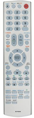 SE-R0330 Remplacement de la télécommande Convient pour Toshiba Diagonal Téléviseur LCD/DVD 19DV556DG 19DV665DB 19DV667DB 19DV713B 19DV714B 19DV733G 19dv734g 22DV616DG 22DV665DB 22DV667DB 22DV713B