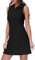 MoFiz Sportkleider Damen Tennis Golf Kleider Ärmellos Sommer Freizeitkleider Baumwolle Polokleid mit Reißverschluss Schwarz XL