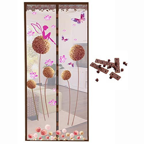51buyoutgo Zanzariera Magnetica per Porte, Tenda Zanzariera Magnetica porta Finestra con Calamita, Tende Zanzarie Zanzariere Magnetiche Magnetica per Porte Finestre 90x210 cm Marrone