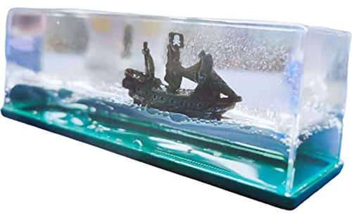 WAITLOVER Schiff Black Pearl Cruise Ship Fluid Liquid Drift Acryl Stück Wohnzimmer O Boot R3J6 Geschenk Dekoration Home Floating