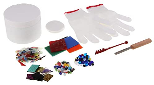 misppro Kit de horno de microondas de 10 piezas y juego de joyas de vidrio fundido para bricolaje, kit profesional de fabricación simple para hacer joyas, herramientas de fusión de vidrio para