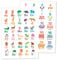 Poster ABC und Zahlen Lernposter als SET bestehend aus 2 Poster in DinA2 | Alphabet Zahlen | Süße Tiere und Früchte | Kinderzimmer Grundschule