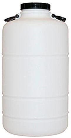HELGUEFER - Bidon Agua 50L Boca Ancha | Deposito Agua PEHD Apto Uso Alimentario y ADR | Tapa con Obturador y Dos Asas Laterales | Bidon Reutilizable y Facil Llenado