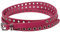 fashionchimp Doppelgürtel für Damen, Wickelgürtel mit Lochnieten-Besatz und Silber-Schließe, Breite ca. 1,5cm (Rosa)