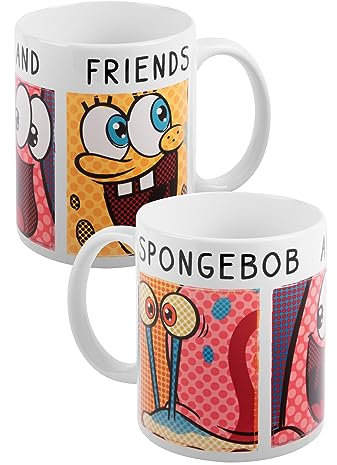 Spongebob Tasse - Friends - Kaffeetasse Becher Kaffeebecher aus Keramik 320 ml
