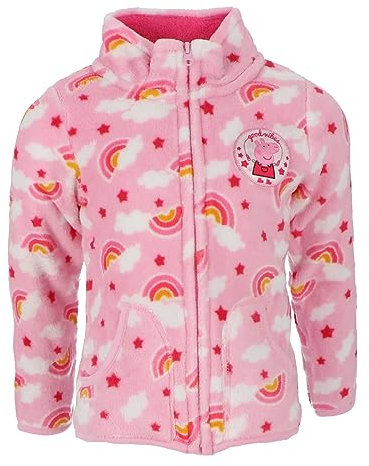 Nickelodeon Kinder Fleece Jacke Stehkragen Kuscheljacke mit Motiven im Stil von Paw Patrol Frozen Peppa Pig Hoodie mit Reissverschluss Sweatshirt Jungen Mädchen warm Geschenk Peppa Pig 98cm