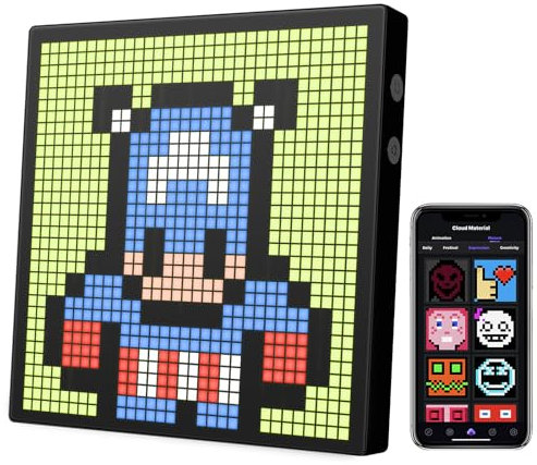 iDotMatrix LED Pixel Display, 32x32 Programmable Pixel Art Display with APP Control for Kids Boys Girls, Creative Animations,Fun Text and Digital Clock, Gaming Accessories for Desk/Wall Room Decor