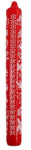 OLShop AG 8er Pack Ebersbacher Adventskalenderkerzen, Motiv Weihnachten, Rot, (Ø x H) 30 x 300 mm