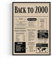 Geschenk zum 25 Geburtstag Mann und Frau – Geburtstagsgeschenk für Männer – Back in 2000 Poster im Design Zeitung aus 2000 – Super Geschenke für Männer und Geschenke für Frauen zum 25. Geburtstag